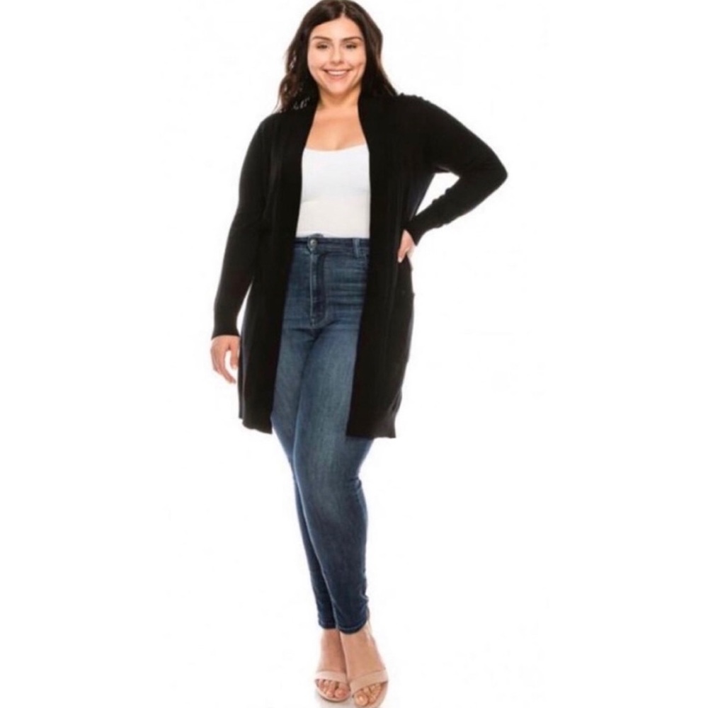 Open Front Knit Cardigan  **From sizes S - 3XL**